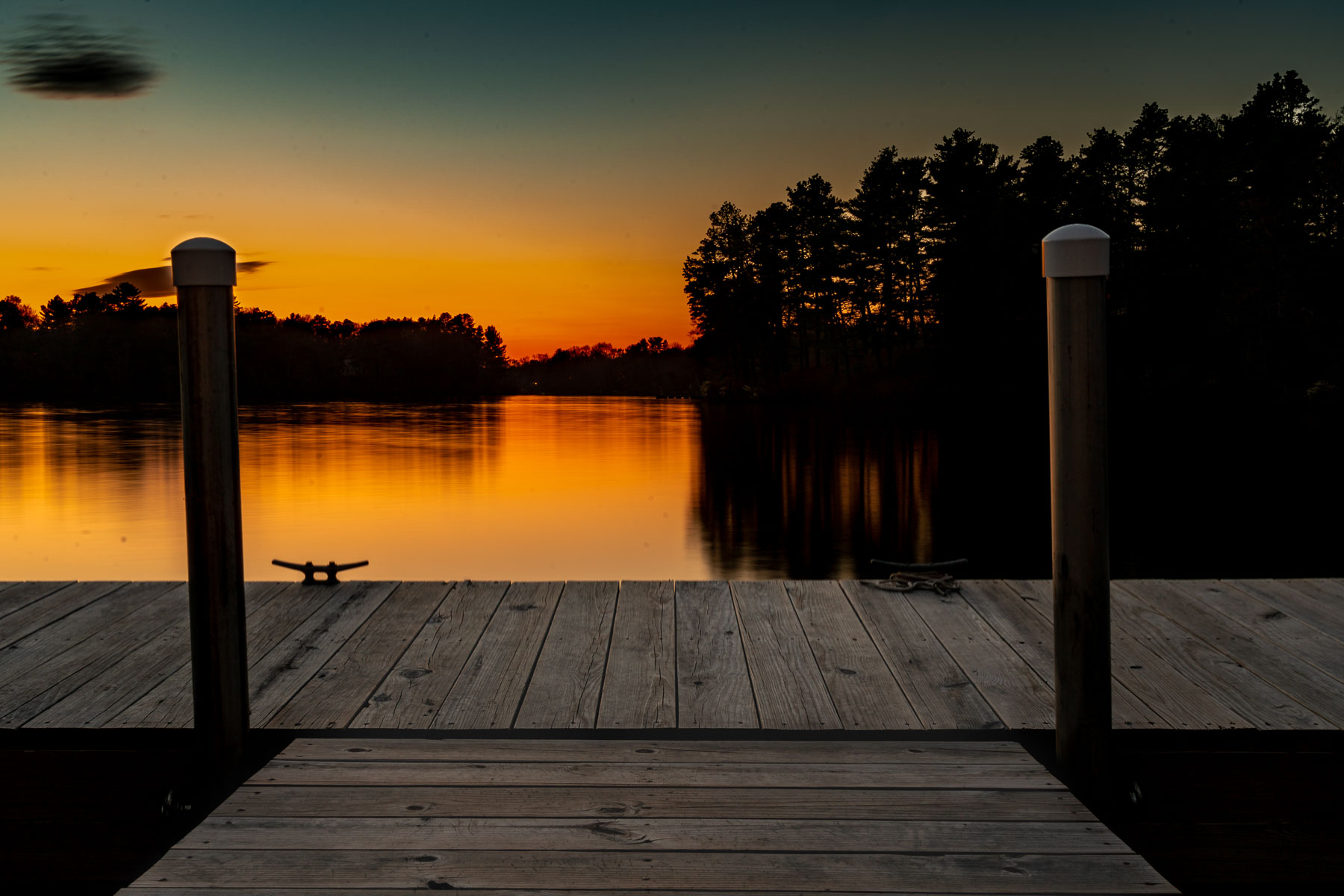 Sunset on a lake.