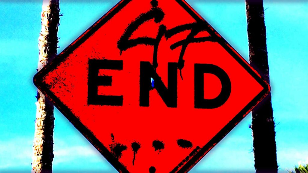 Photo illustration of a street sign that says, "End".